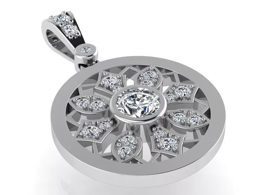 Sun pendant with diamond stones 1944 3D print model 3D print model