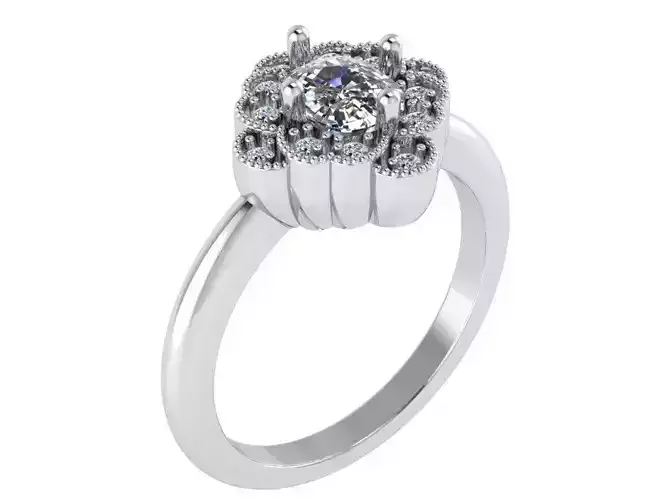 Flower Cluster diamond ring 1945 3D print model