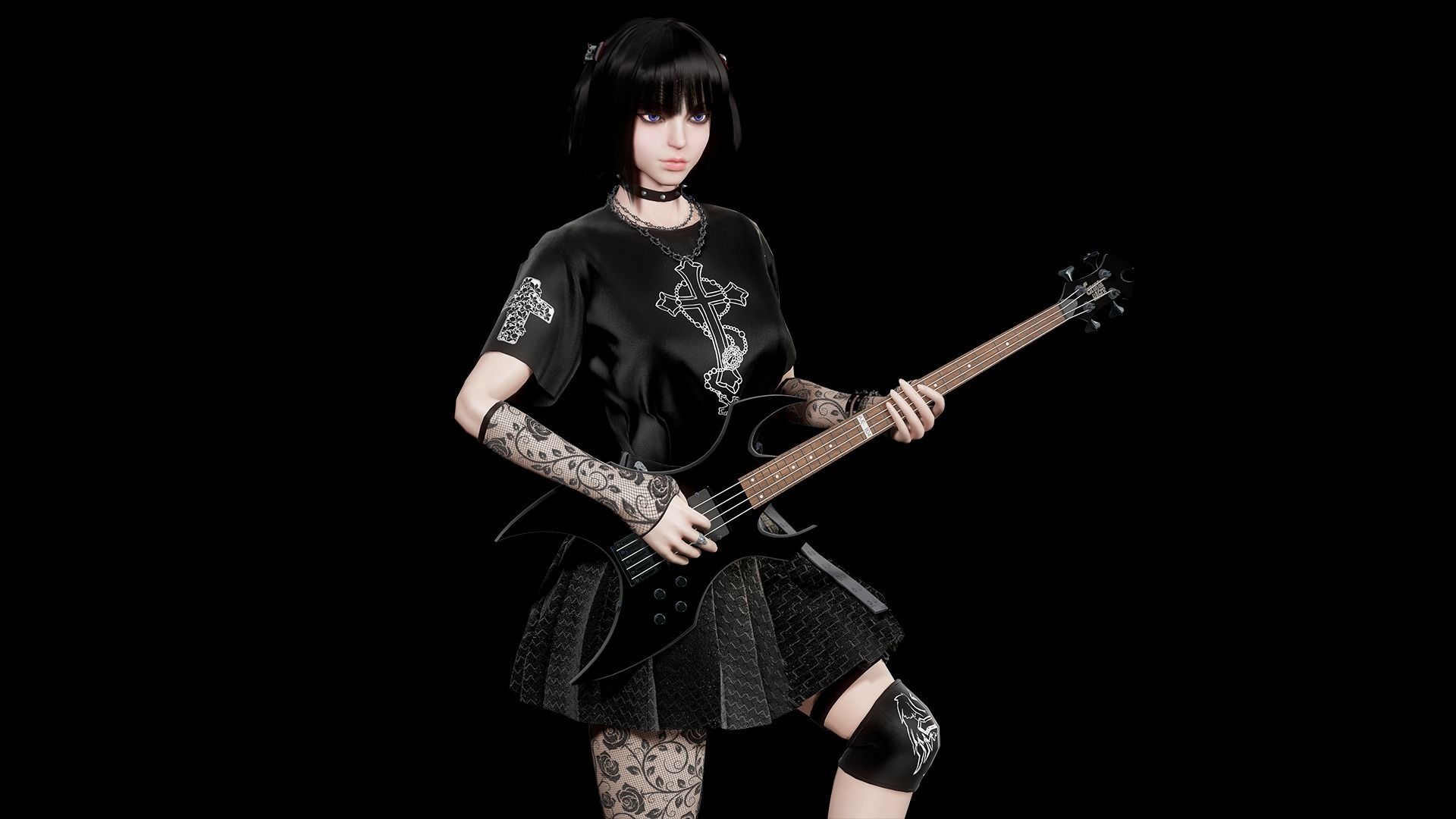 3D model Rocker Girl Hanna VR / AR / low-poly | CGTrader