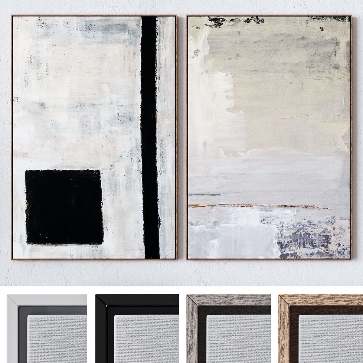 Set of six large wall paintings 2106 3D model_1