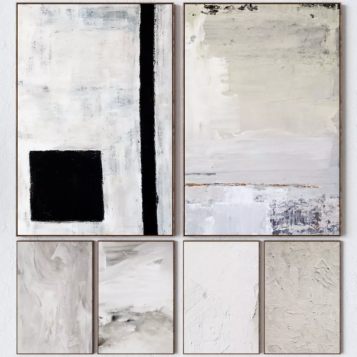 Set of six large wall paintings 2106 3D model_0