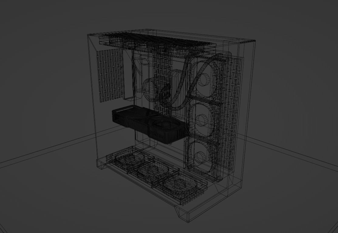 Pc Gaming Lian Li X ROG X NZXT X Corsair Low-poly 3D model_12