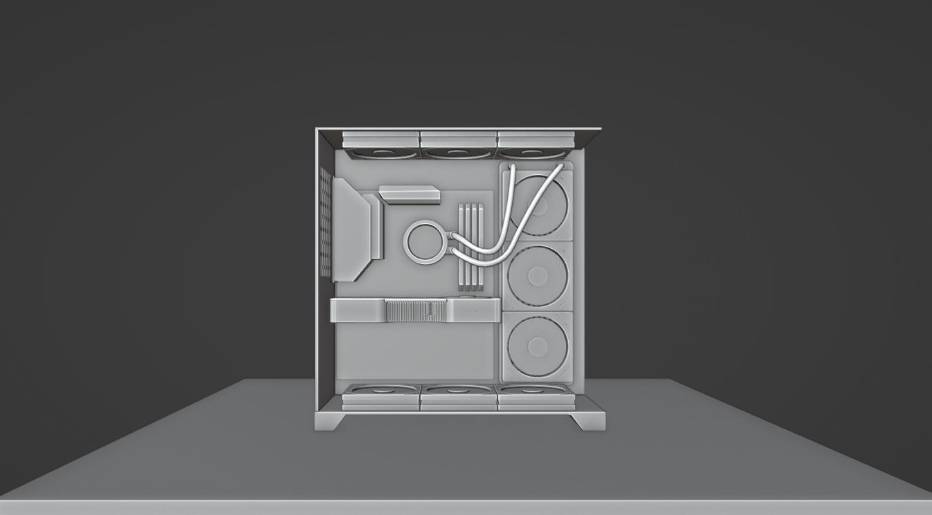 Pc Gaming Lian Li X ROG X NZXT X Corsair Low-poly 3D model_9