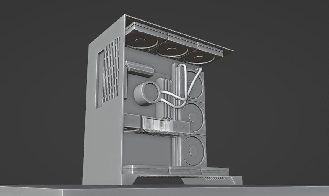 Pc Gaming Lian Li X ROG X NZXT X Corsair Low-poly 3D model_13