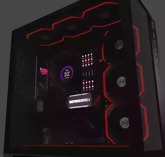 Pc Gaming Lian Li X ROG X NZXT X Corsair Low-poly 3D model