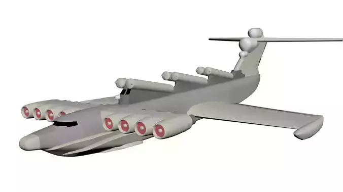 The Lun-class ekranoplan  3D model