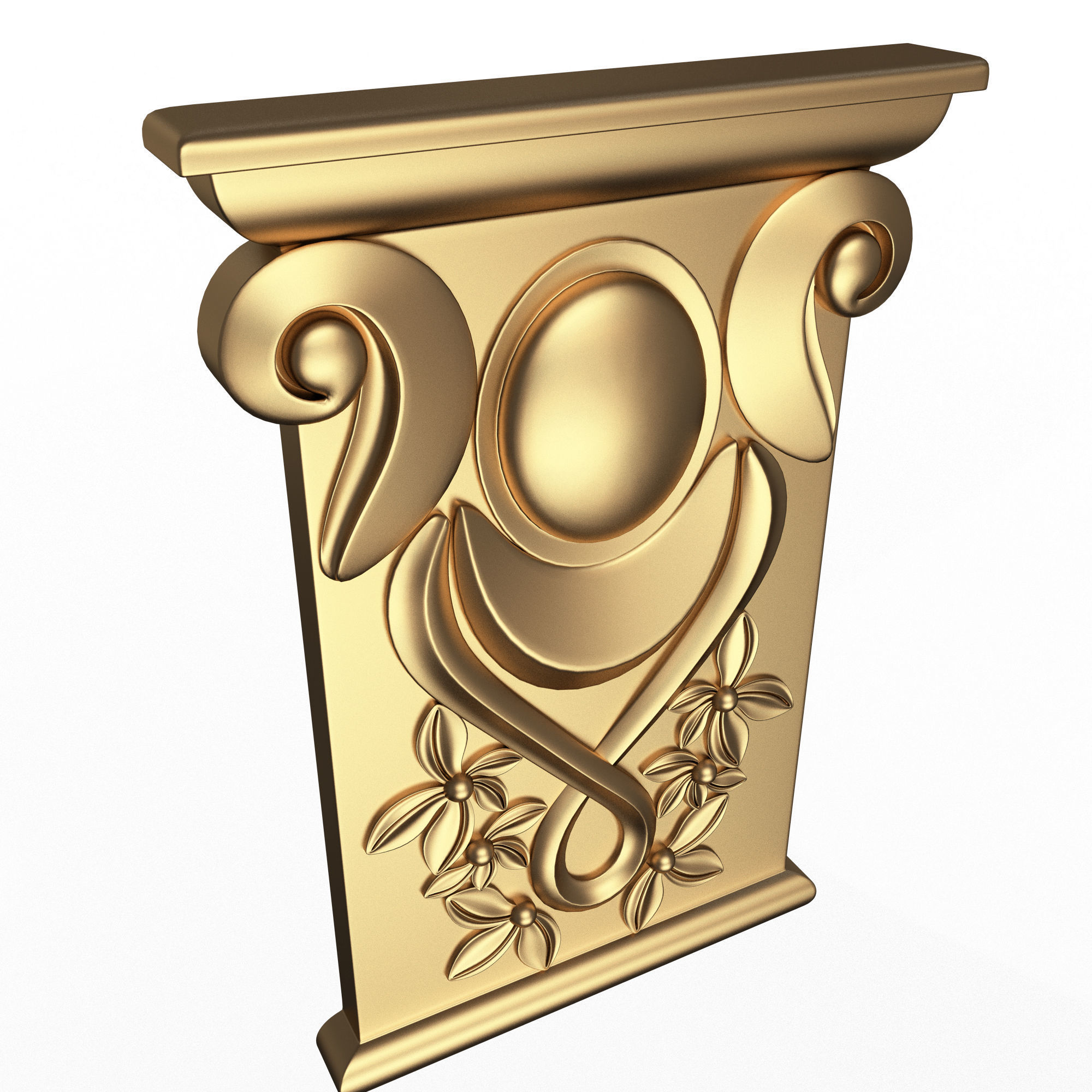 Corbel Carved 011 Low-poly 3D model_5