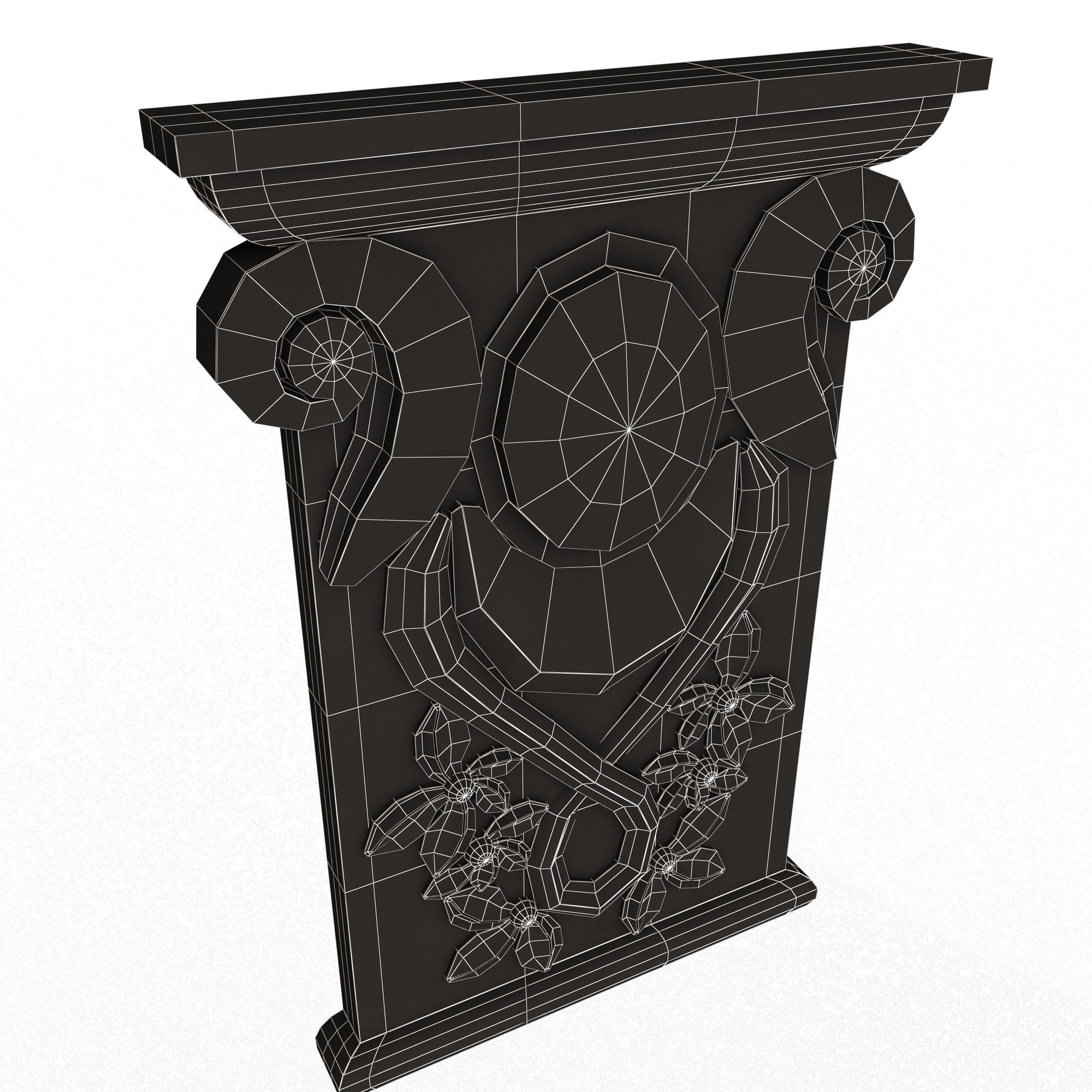 Corbel Carved 011 Low-poly 3D model_13