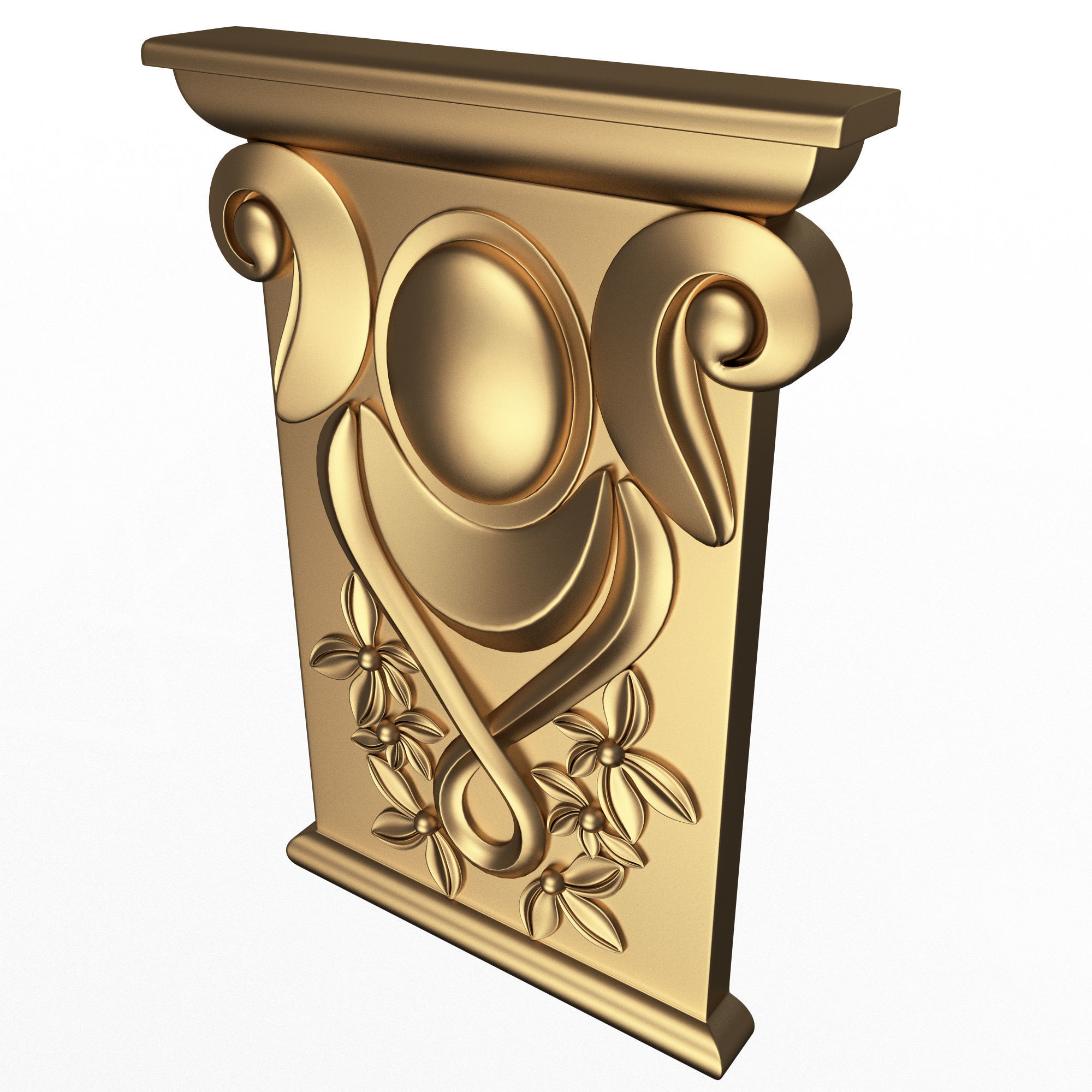 Corbel Carved 011 Low-poly 3D model_1