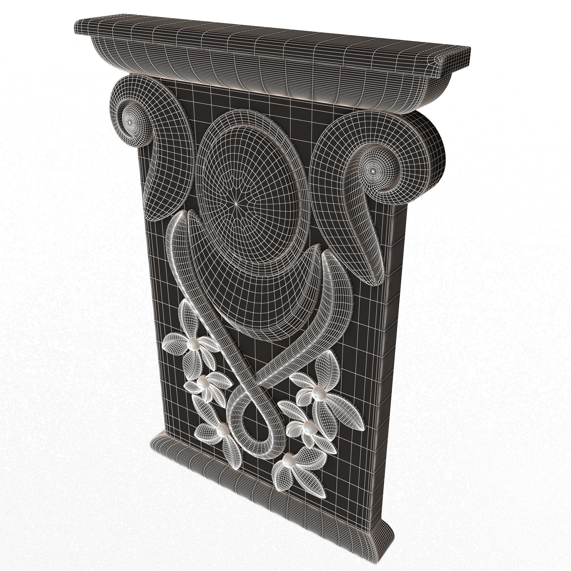 Corbel Carved 011 Low-poly 3D model_8