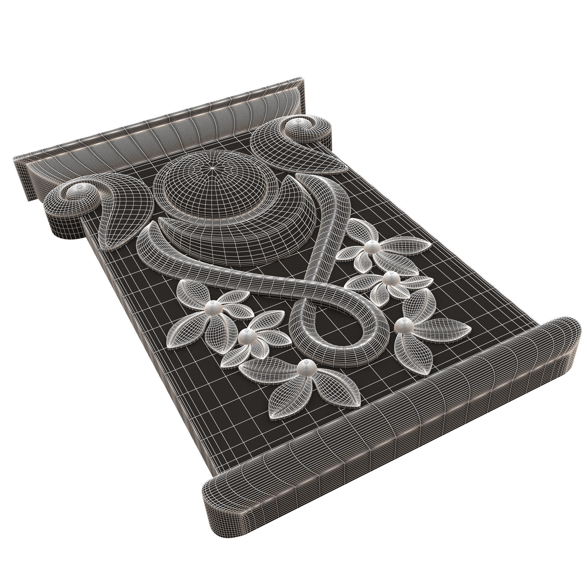 Corbel Carved 011 Low-poly 3D model_11