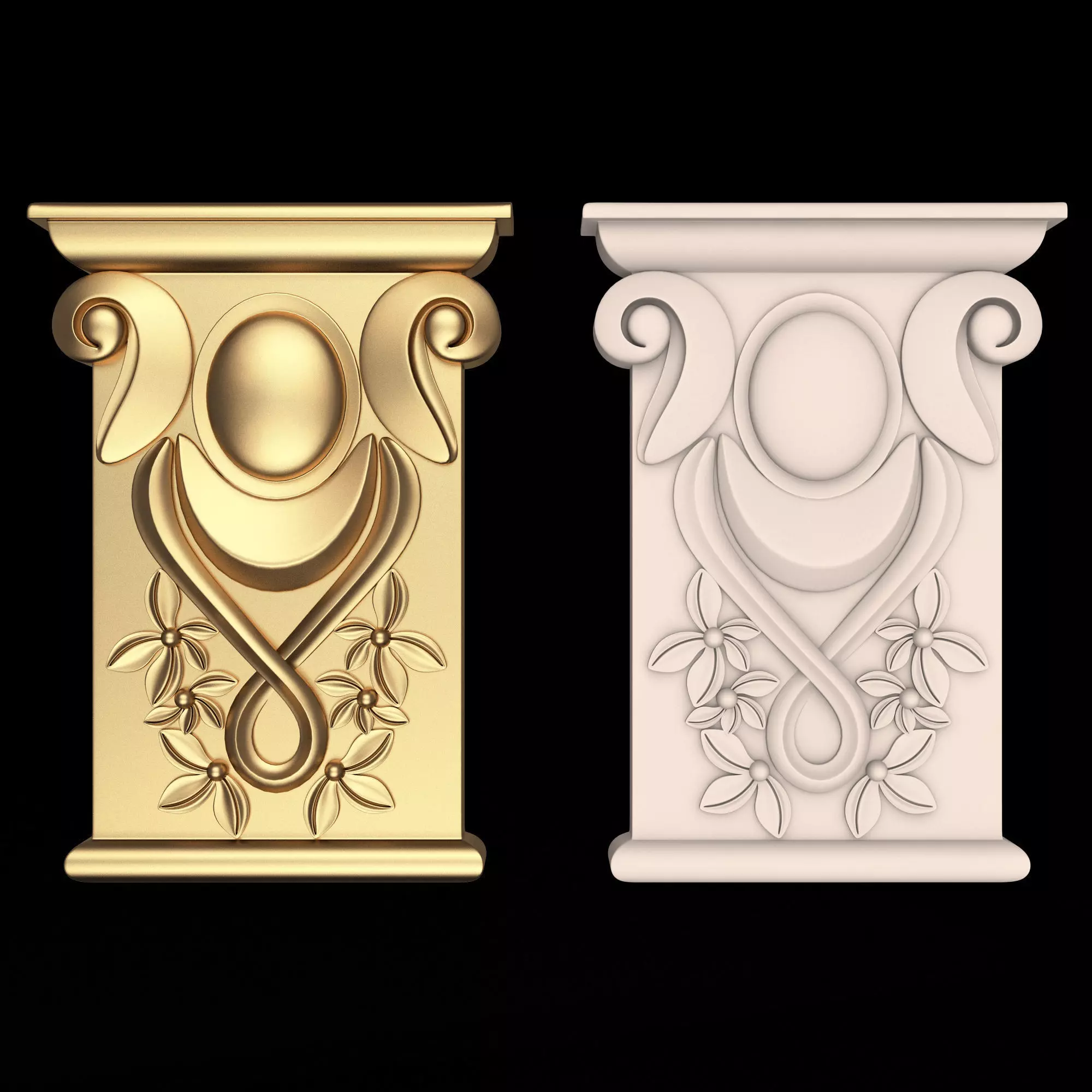 Corbel Carved 011 Low-poly 3D model_0