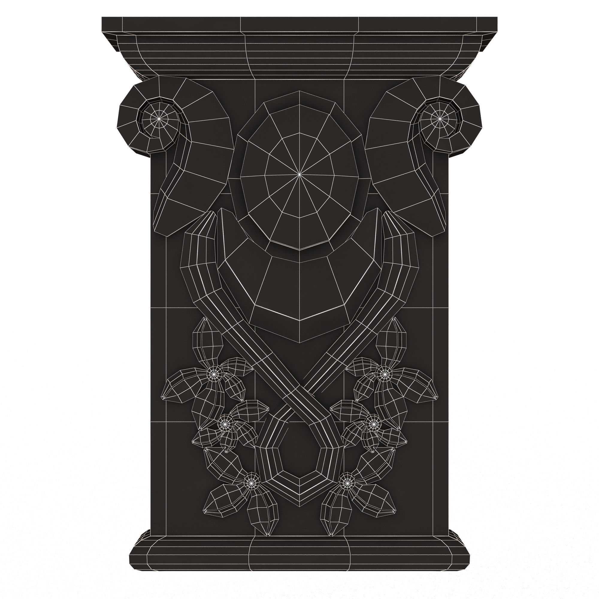 Corbel Carved 011 Low-poly 3D model_12