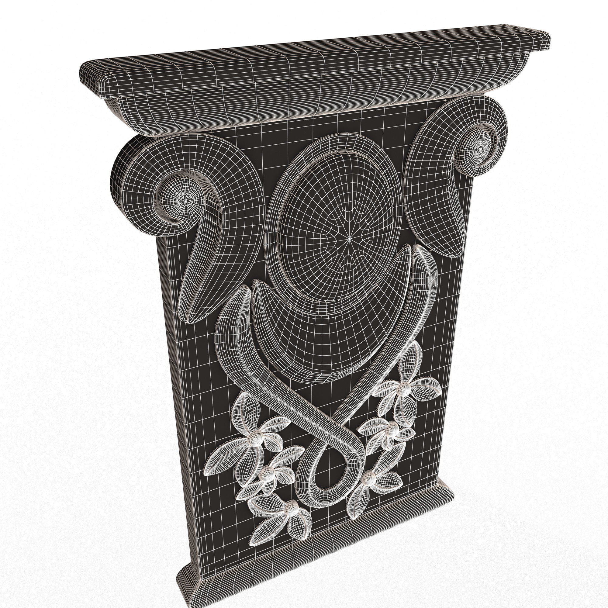 Corbel Carved 011 Low-poly 3D model_7