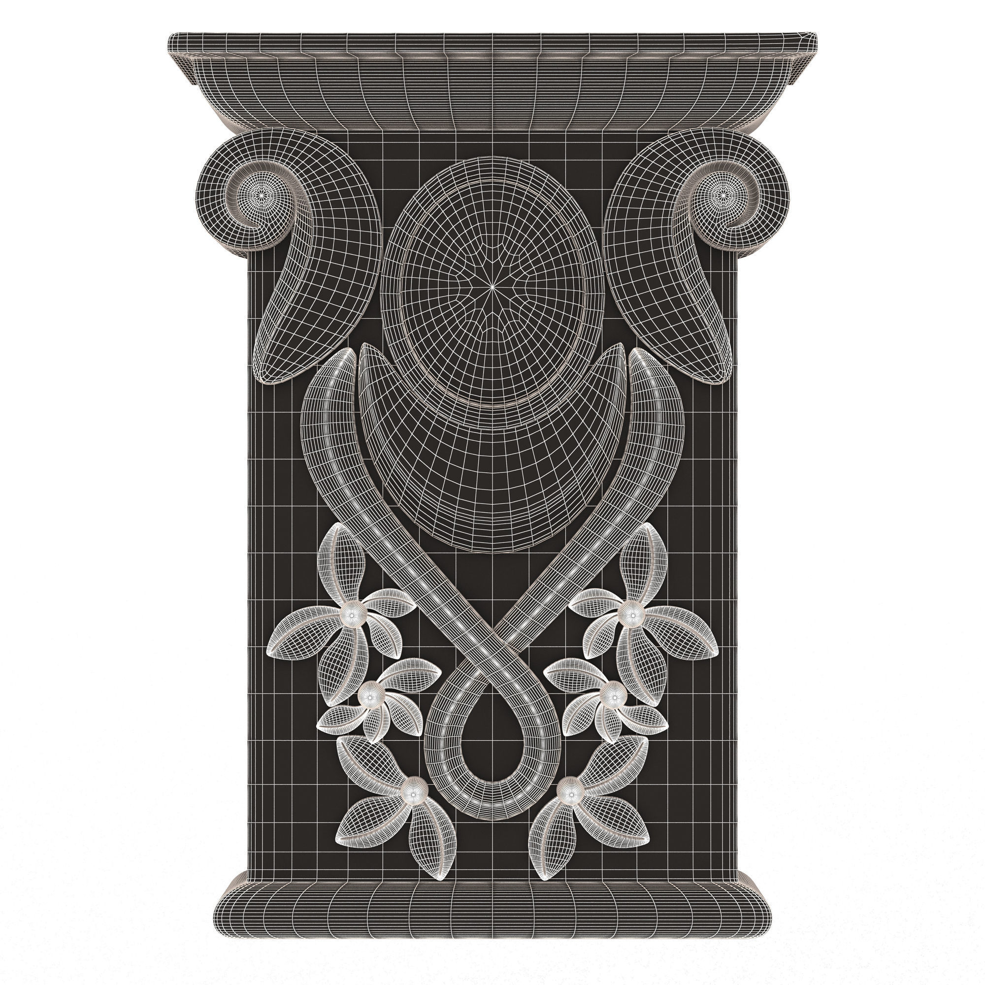 Corbel Carved 011 Low-poly 3D model_6