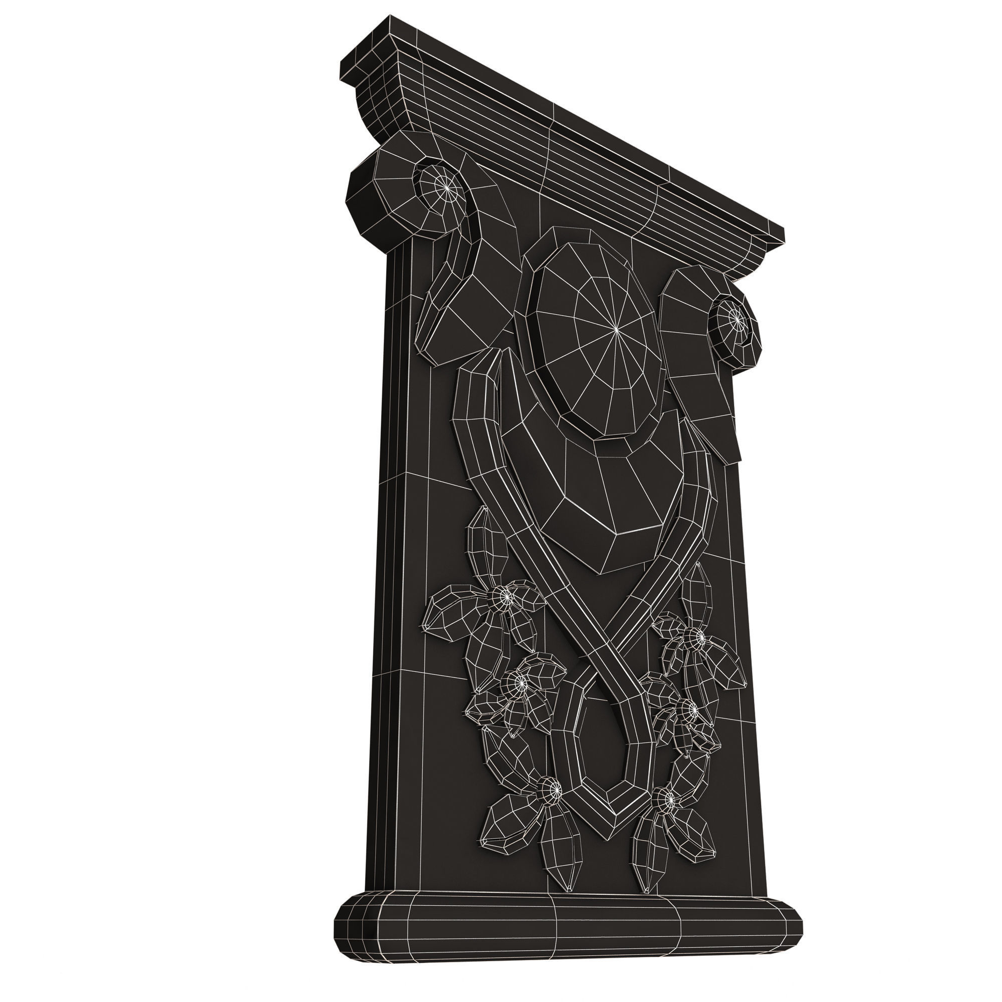 Corbel Carved 011 Low-poly 3D model_15