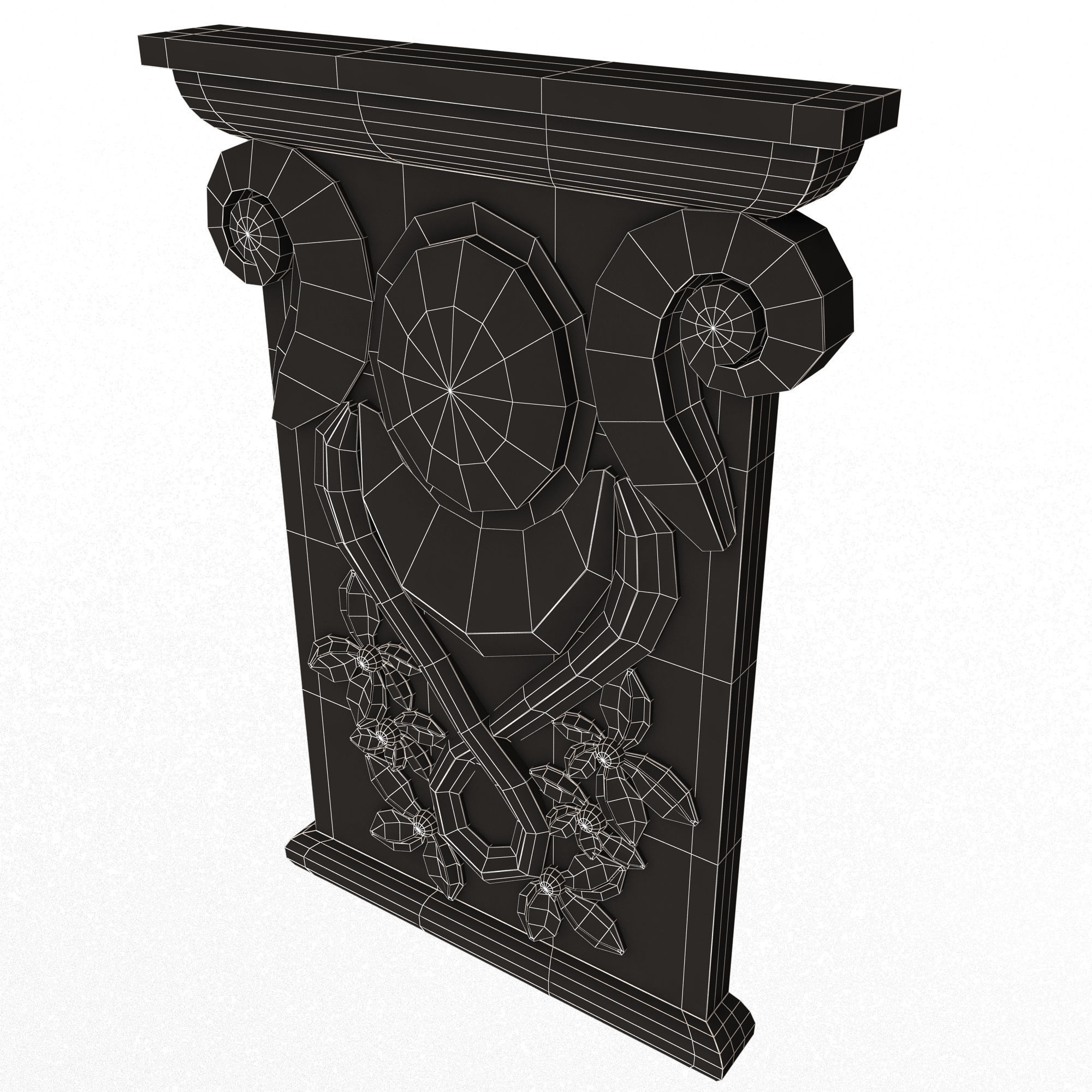 Corbel Carved 011 Low-poly 3D model_14