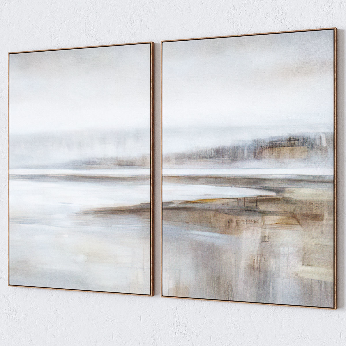 Set of six large wall paintings 3D model_3