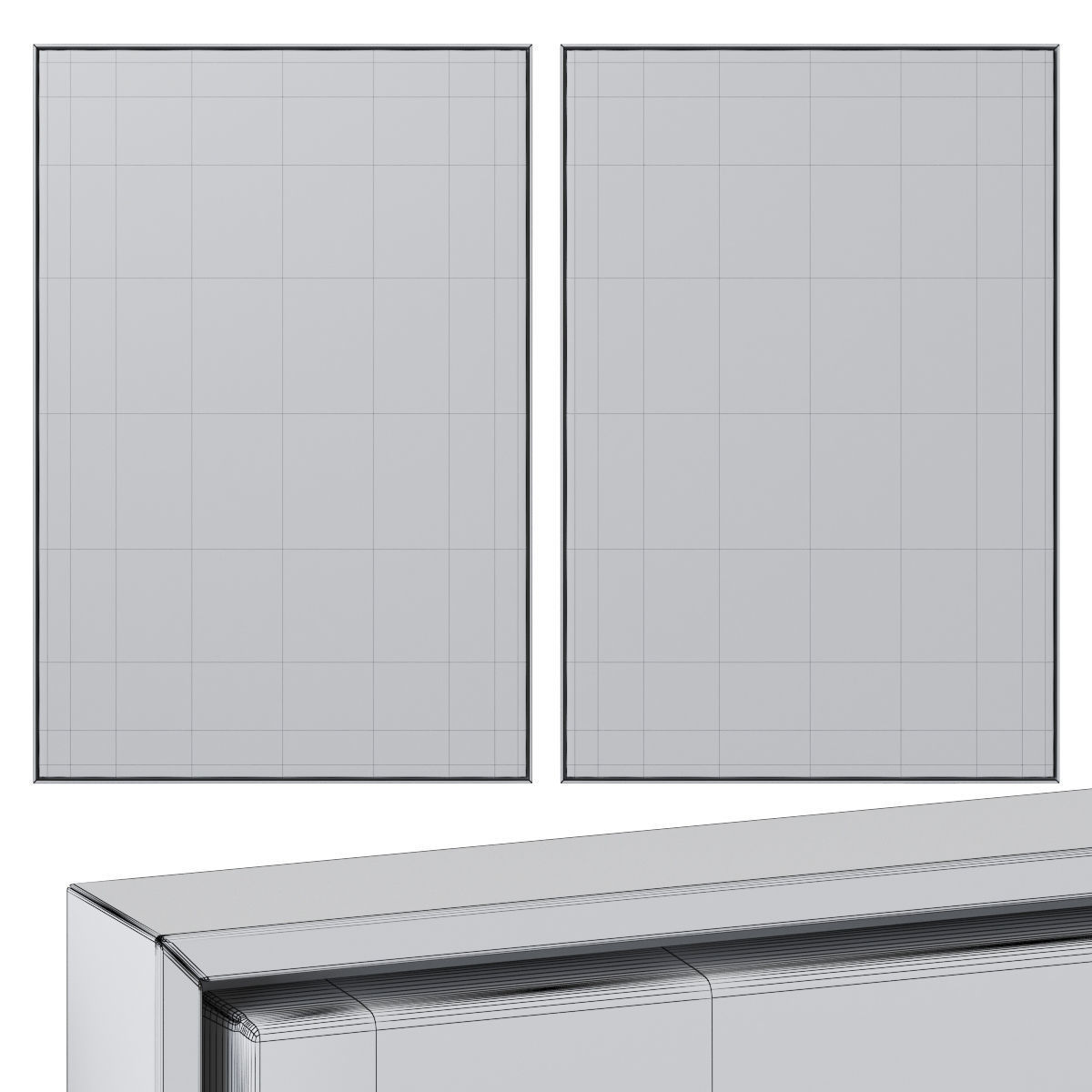 Set of six large wall paintings 3D model_7