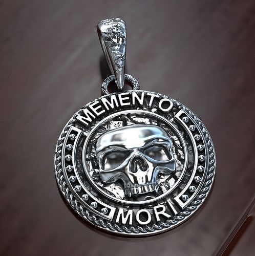 Mens skull pendant memento mori 3D print model