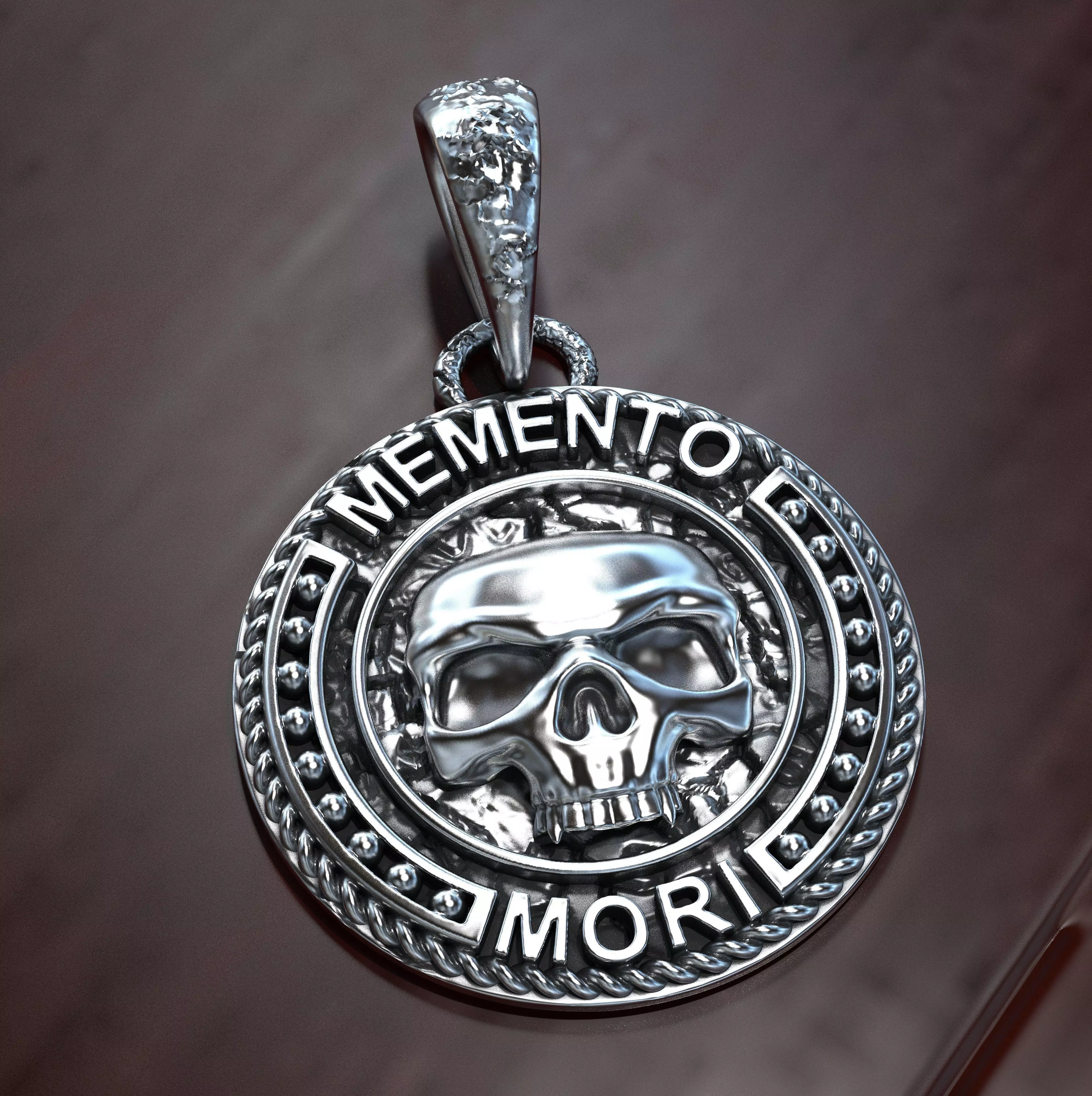 Mens skull pendant memento mori 3D print model
