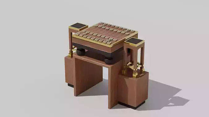 Japanese Furniture Kit - Shogi Game Board Low-poly 3D model