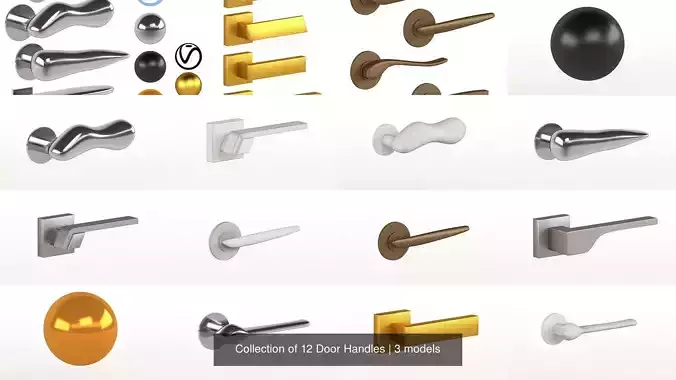 Collection of 12 Door Handles 