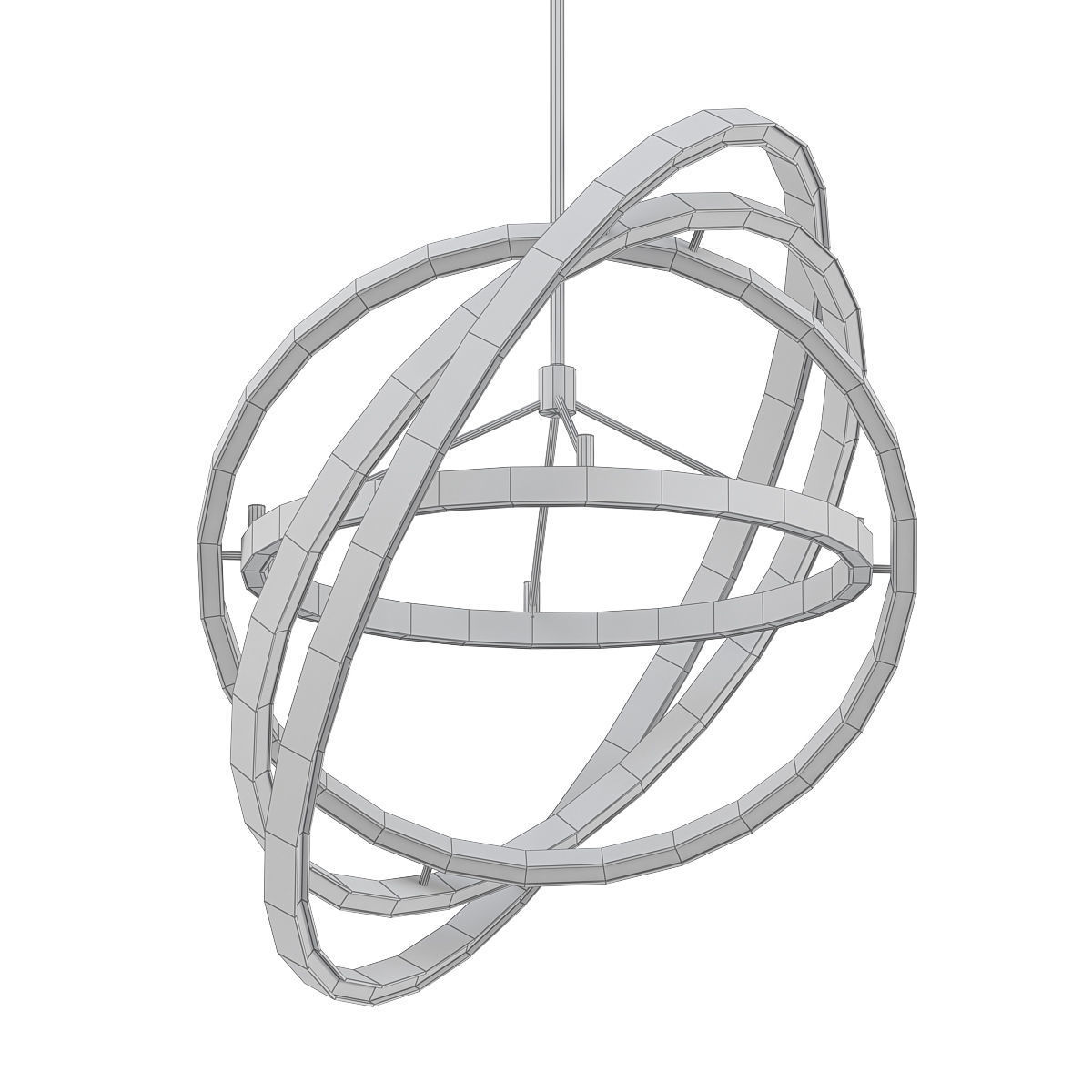 Cassini circular pendant light in gold 3D model_4