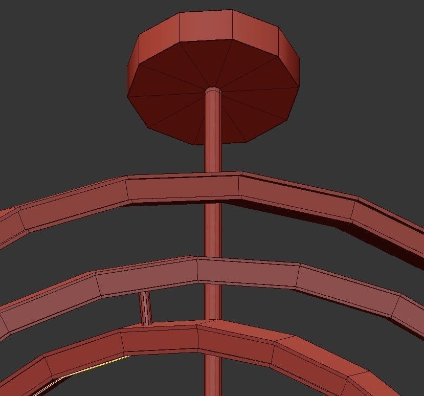 Cassini circular pendant light in gold 3D model_3