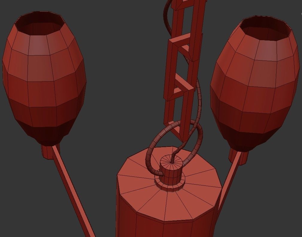 Julian chandelier with six lights in brass and clear glass 3D model_3