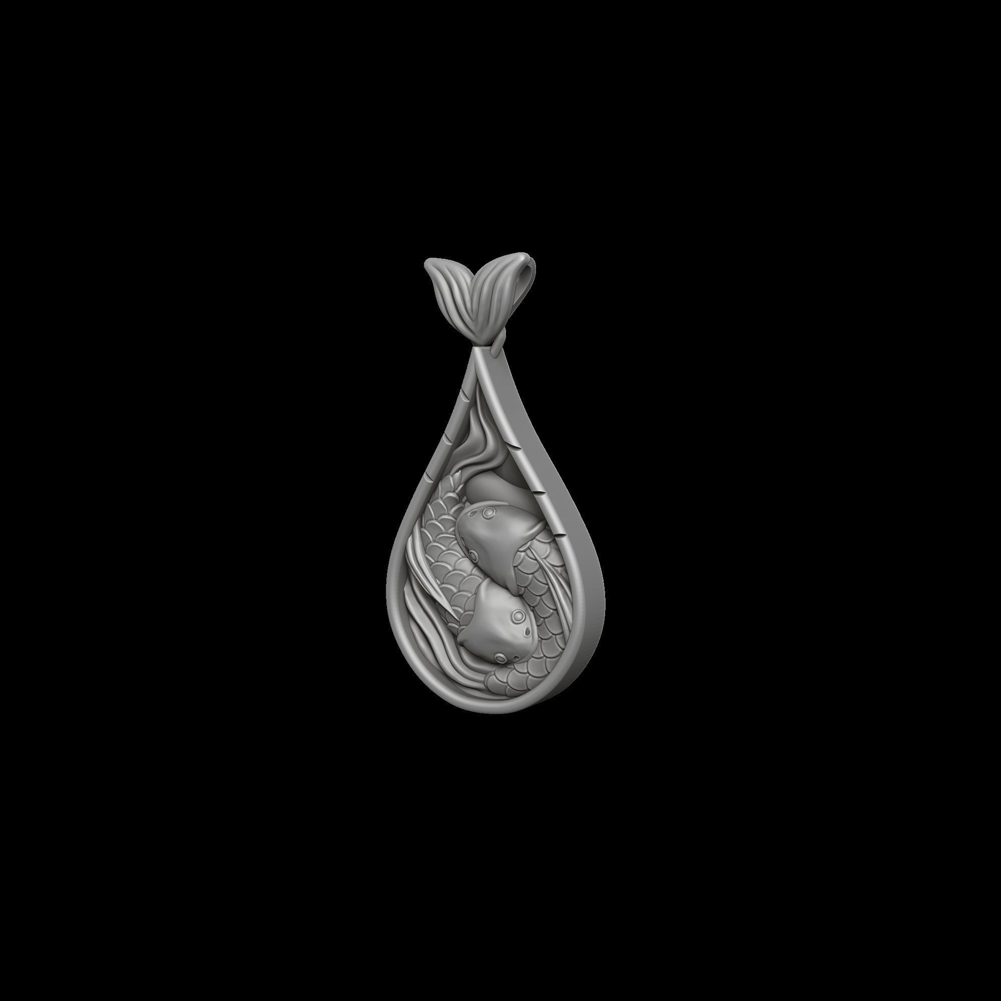 Fish Pendant 3D print model_4