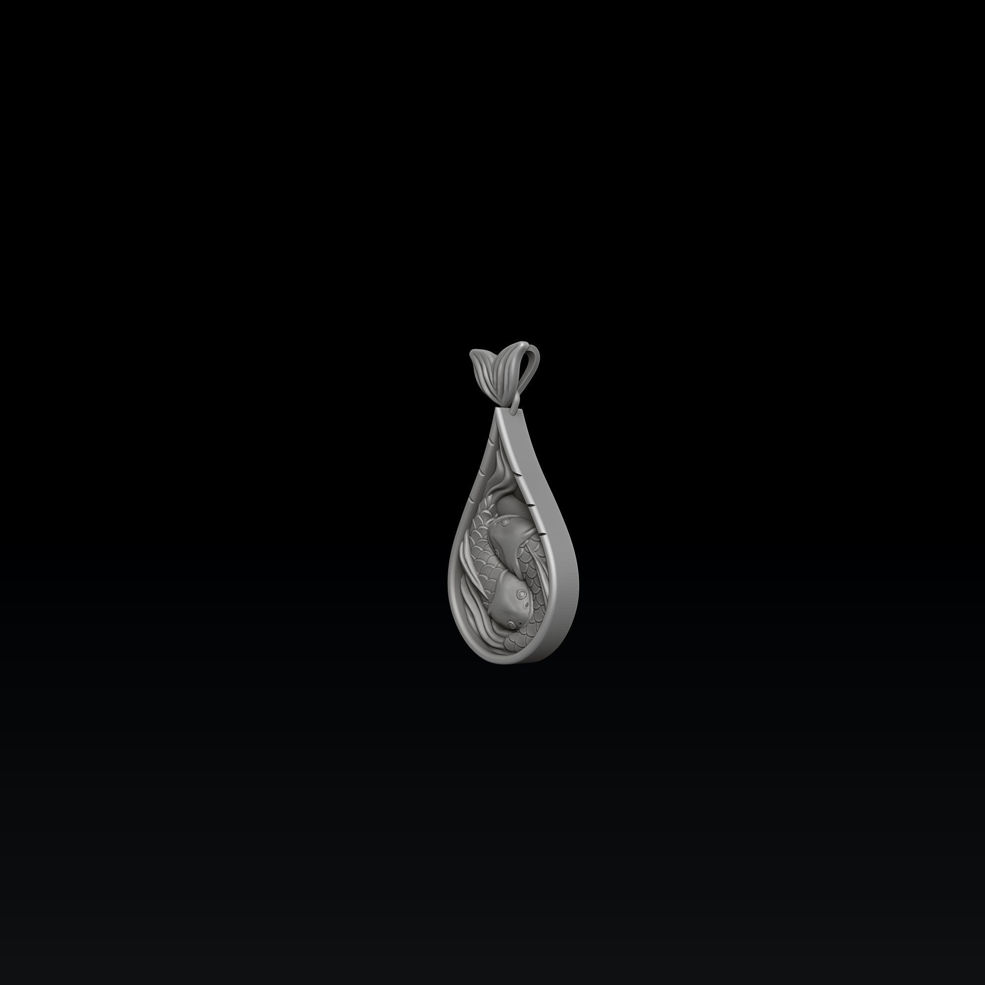 Fish Pendant 3D print model_3