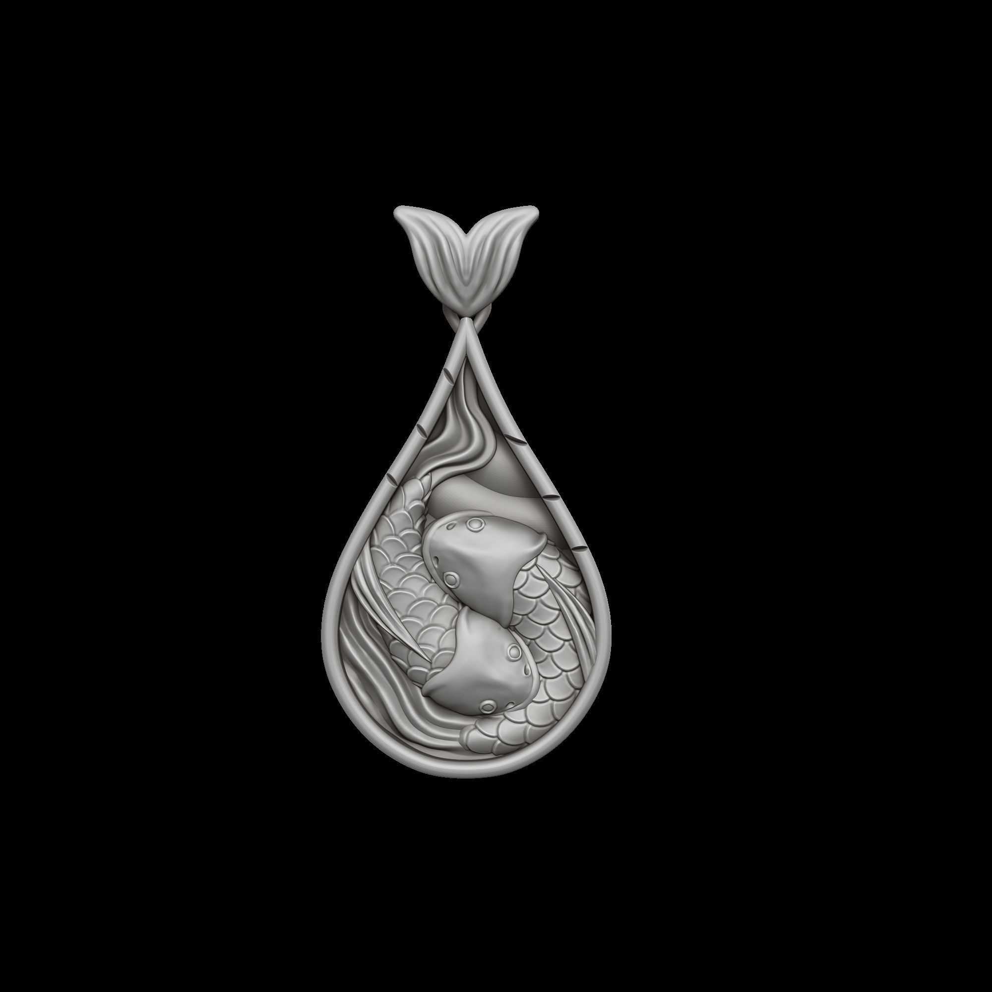 Fish Pendant 3D print model_1