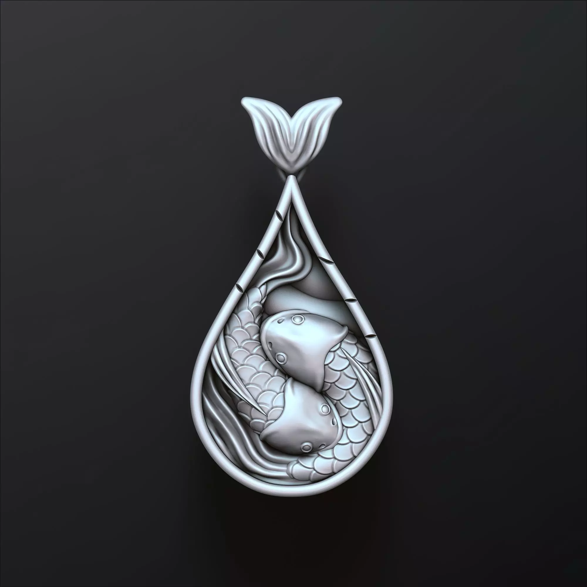 Fish Pendant 3D print model_0