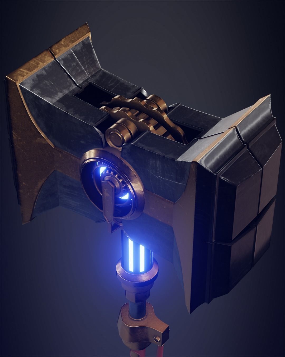 Arcane Jayce Hammer and Pauldron Bundle for Cosplay 3D Model Collection_12