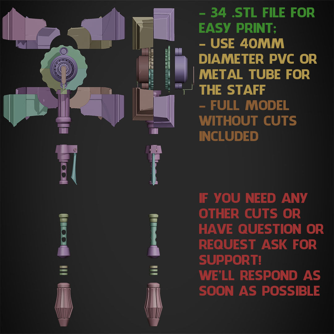 Arcane Jayce Hammer and Pauldron Bundle for Cosplay 3D Model Collection_1