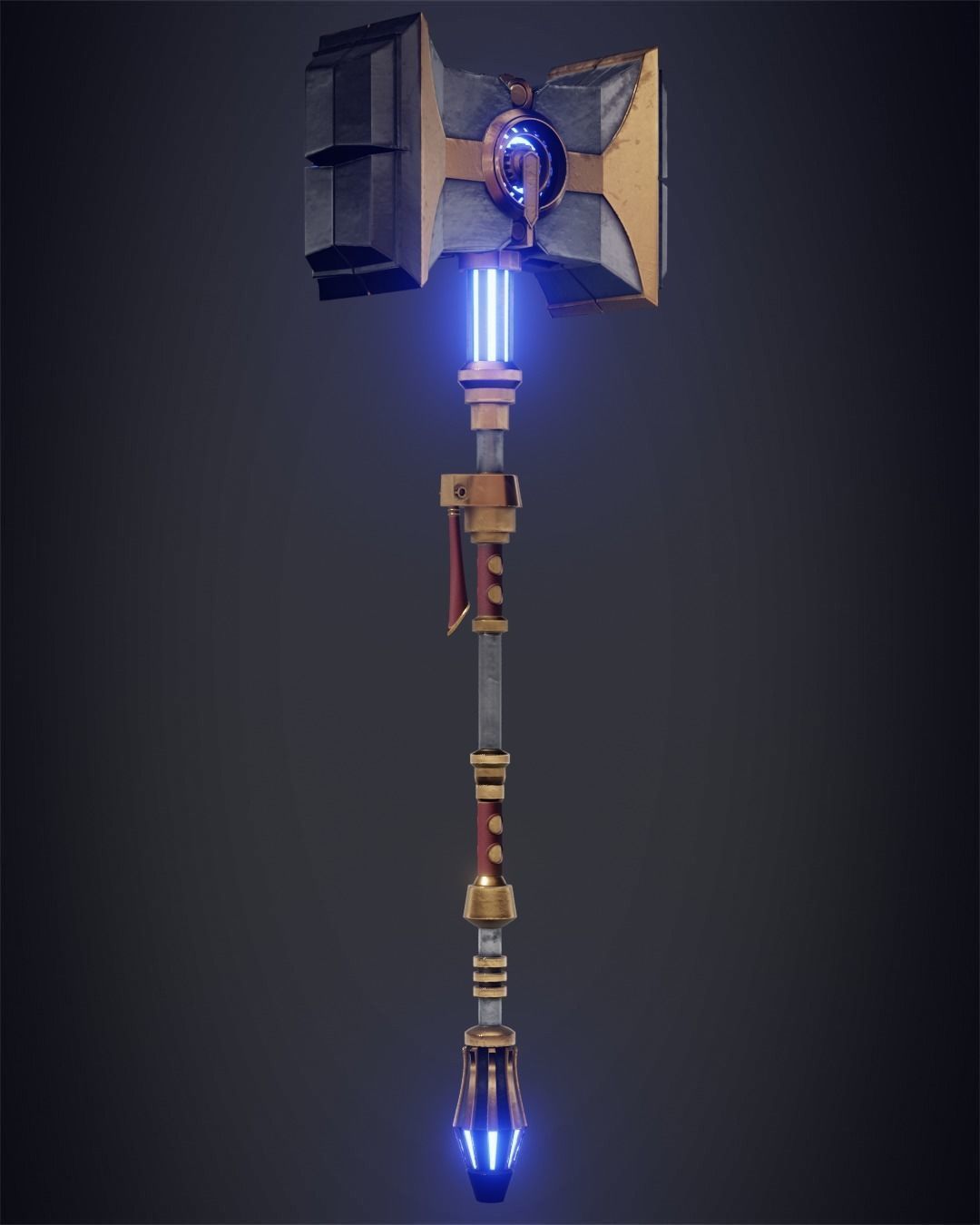 Arcane Jayce Hammer and Pauldron Bundle for Cosplay 3D Model Collection_8