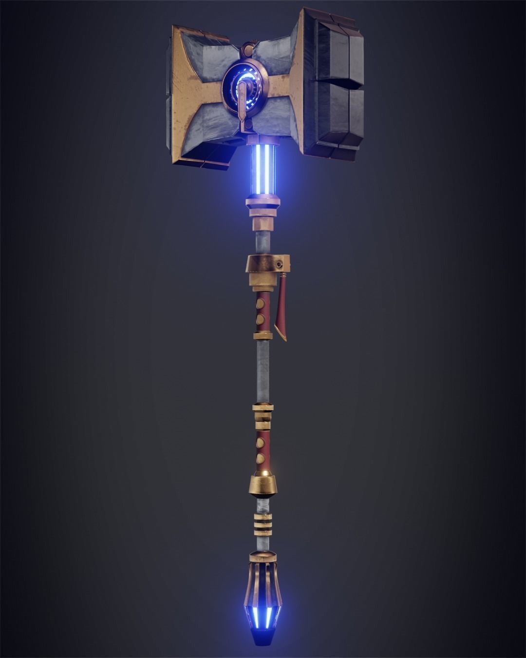 Arcane Jayce Hammer and Pauldron Bundle for Cosplay 3D Model Collection_5