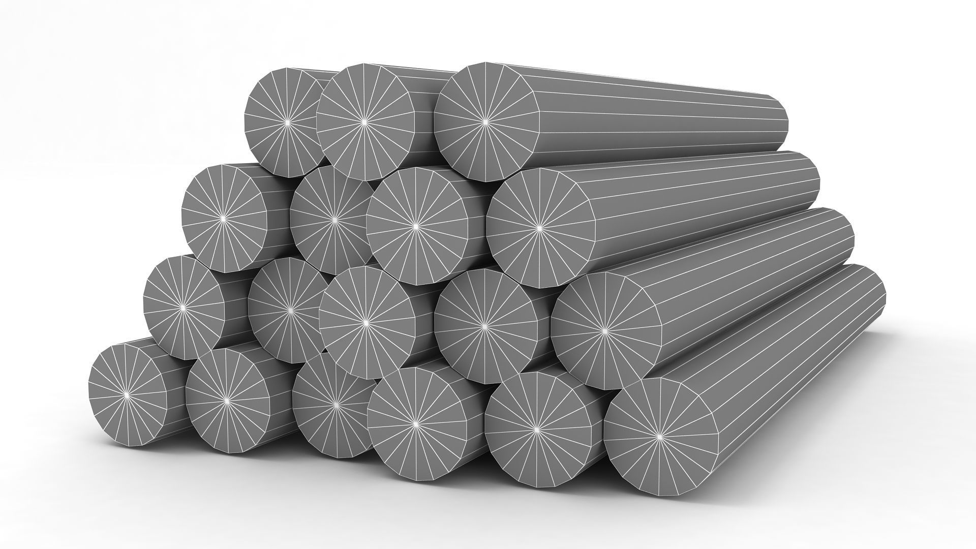 Wooden Logs 3D model_4