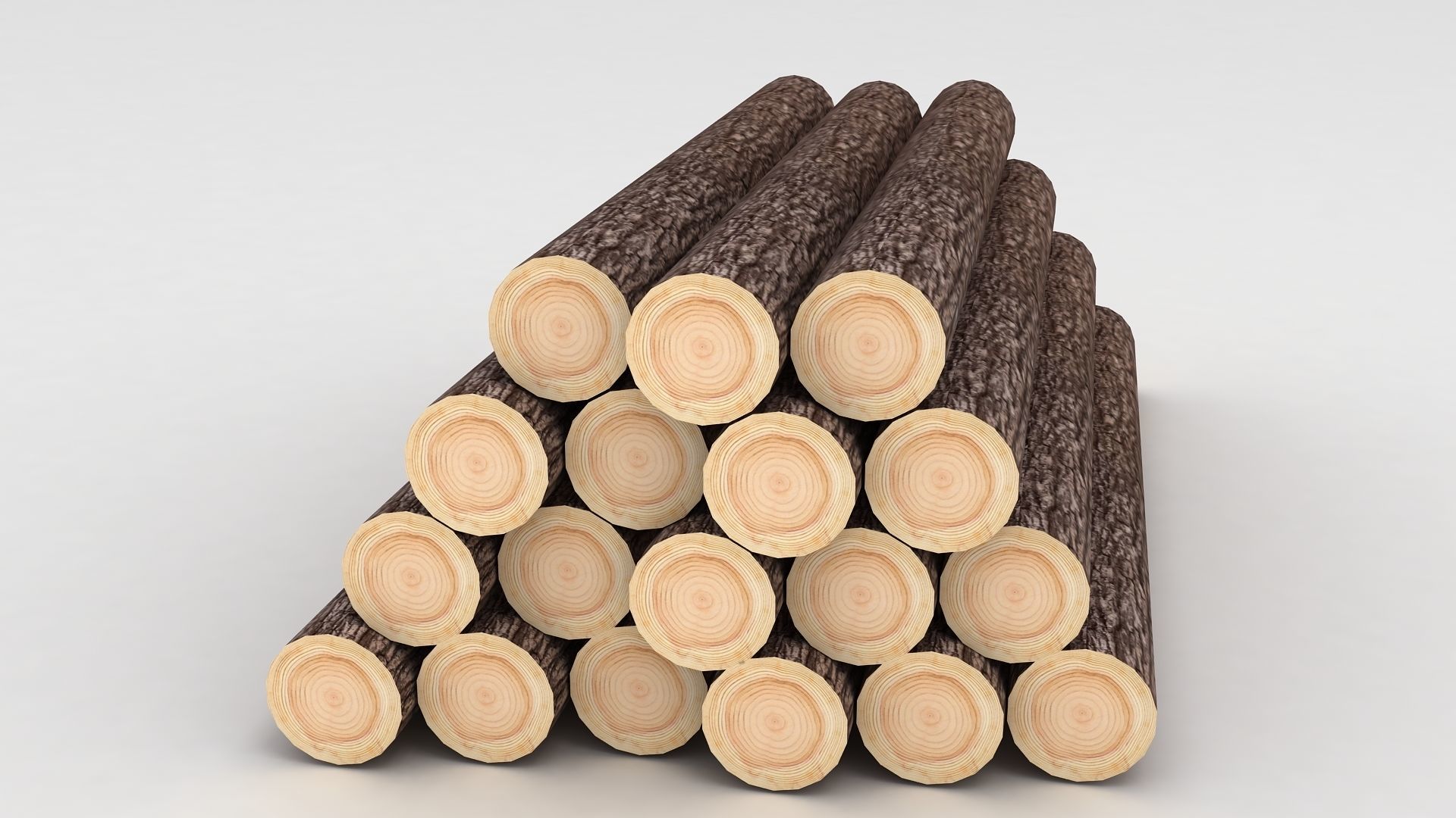 Wooden Logs 3D model_2