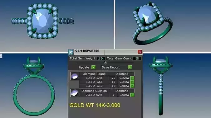 cushion halo engagement ring