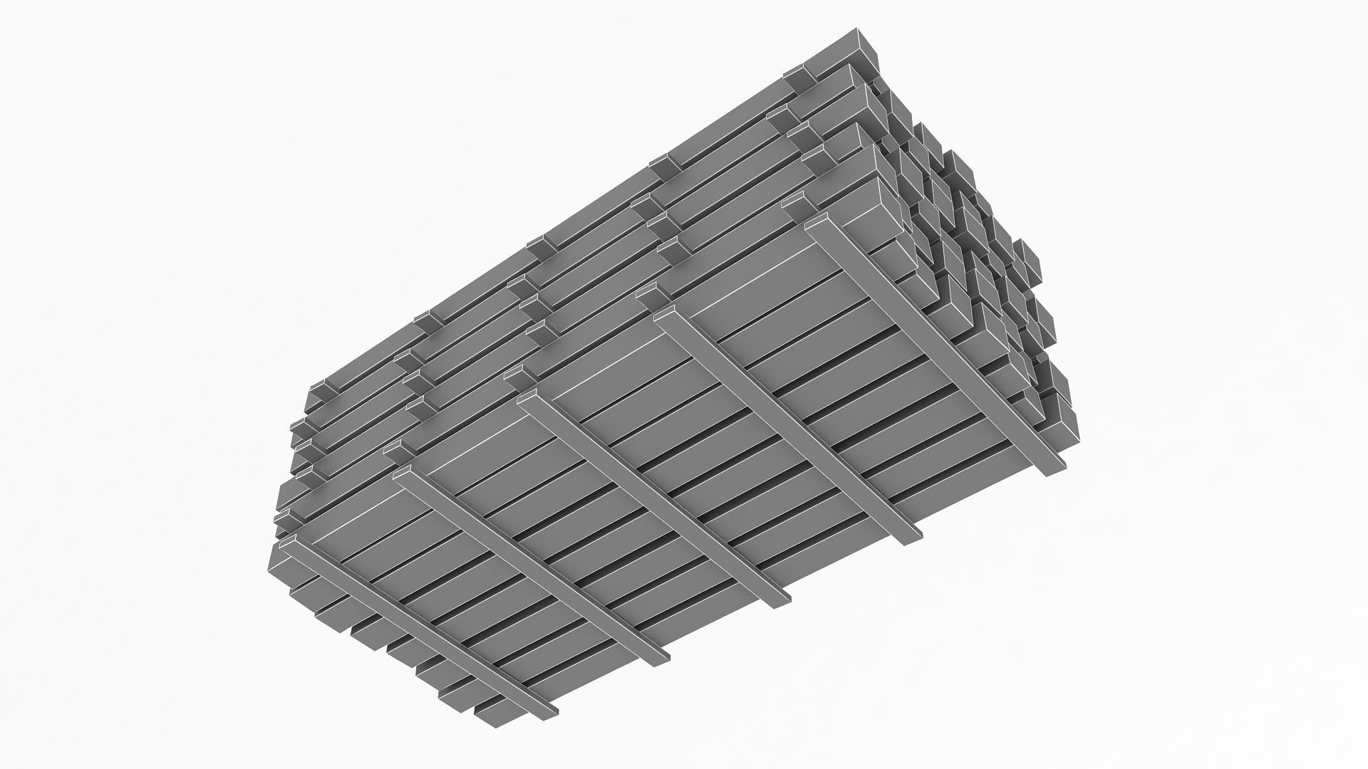 Wooden Bar Stack 3D model_6