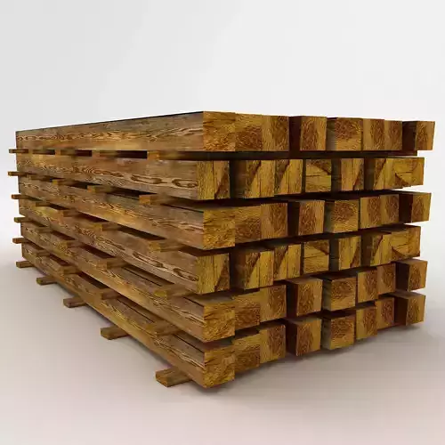 Wooden Bar Stack 3D model
