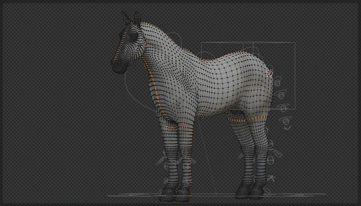 White Horse Low Poly Game-Ready PBR Rigged Animated Low-poly 3D model_8