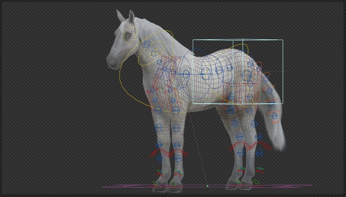 White Horse Low Poly Game-Ready PBR Rigged Animated Low-poly 3D model_9