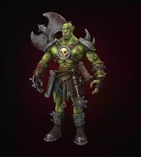 Stylized Warrior Orc Low Poly