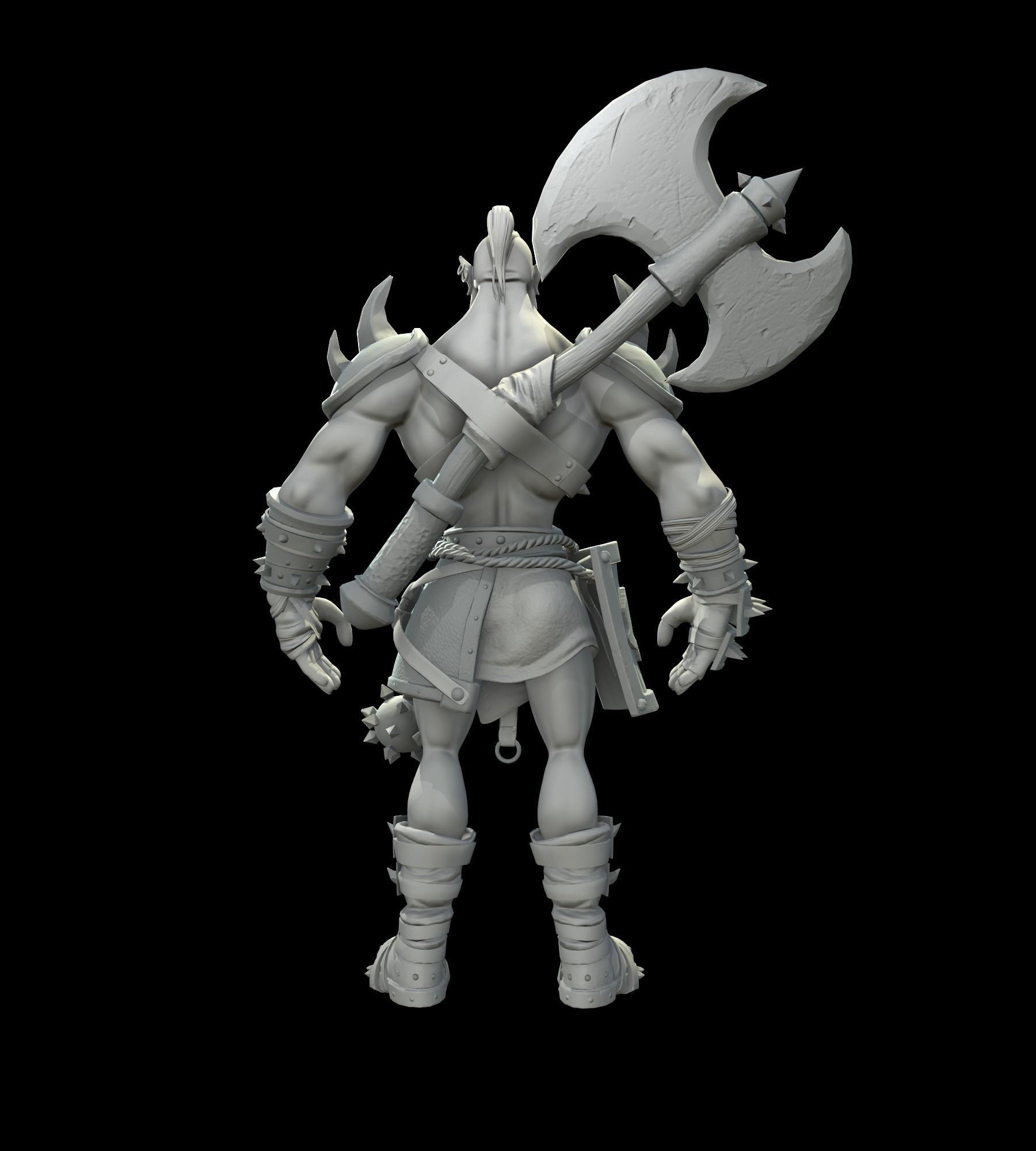Stylized Warrior Orc Low Poly Low-poly 3D model_6