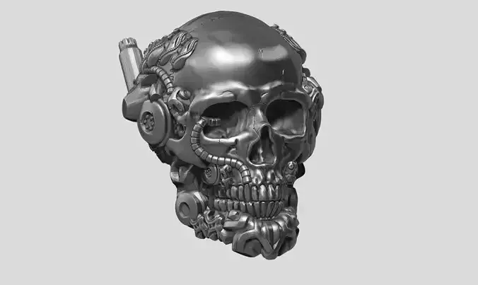 skull robot head a10 3d print model  3D print model