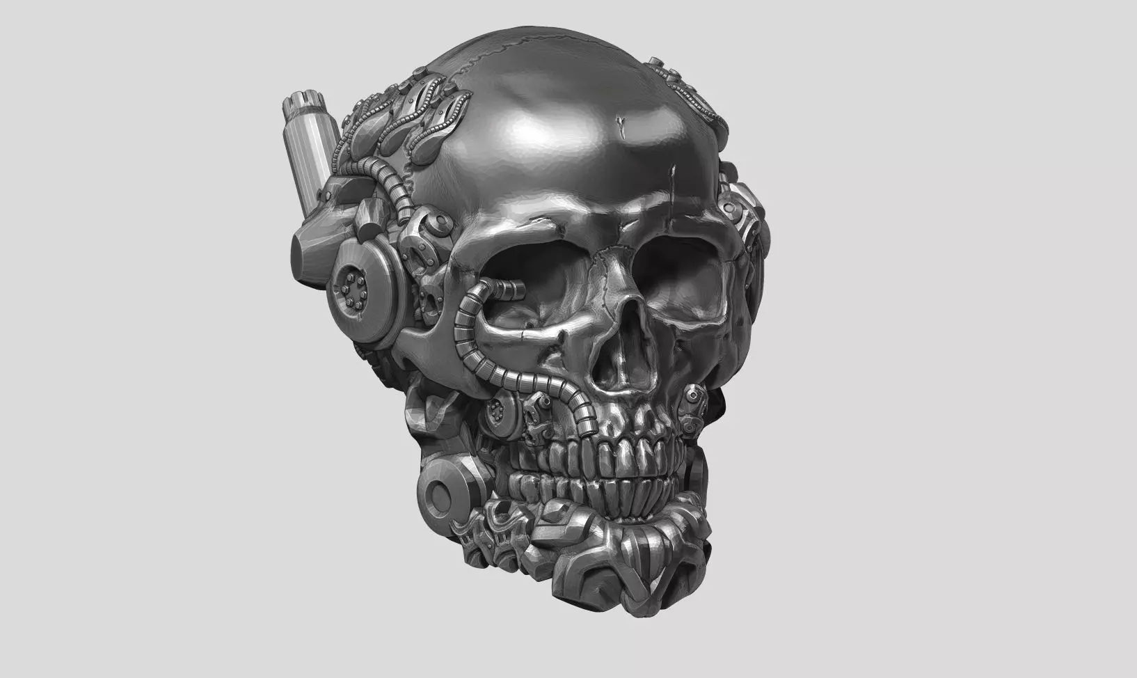 skull robot head a10 3d print model 3D print model
