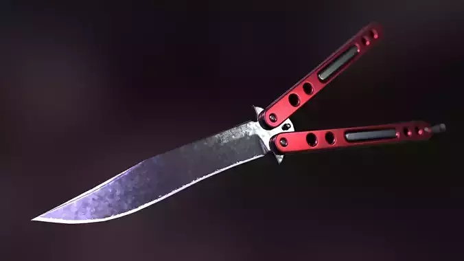 Balisong Knife - Butterfly Low-poly 3D model